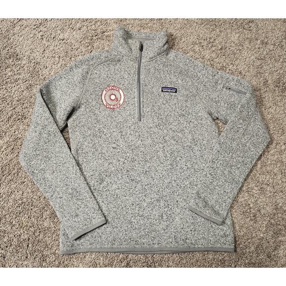 Patagonia Better Sweater Womens M Gray Fleece Pullover 1/4 Zip Ozone Pilots - Picture 1 of 8